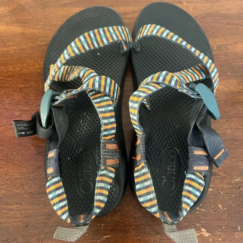 Chaco Multicolor Striped Sandals with Black Soles size 5
